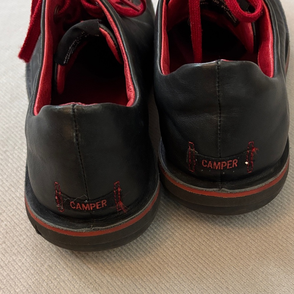 Camper Black and Red Men's Leather Sneakers size 44 US 11 - Picture 6 of 9